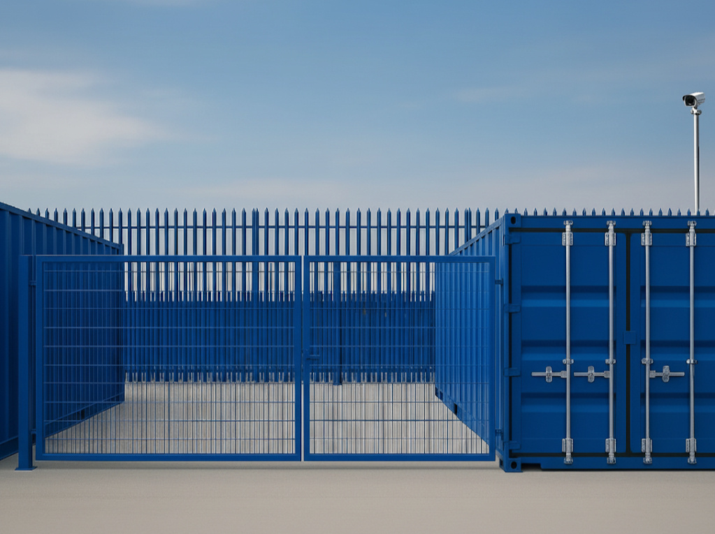 Boxxs Micro Yard with 20ft container and secure private yard Boxxs Micro Yard in Linlithgow showing a 20ft self storage container with secure fenced yard, ideal for trades and businesses from Bo’ness and West Lothian